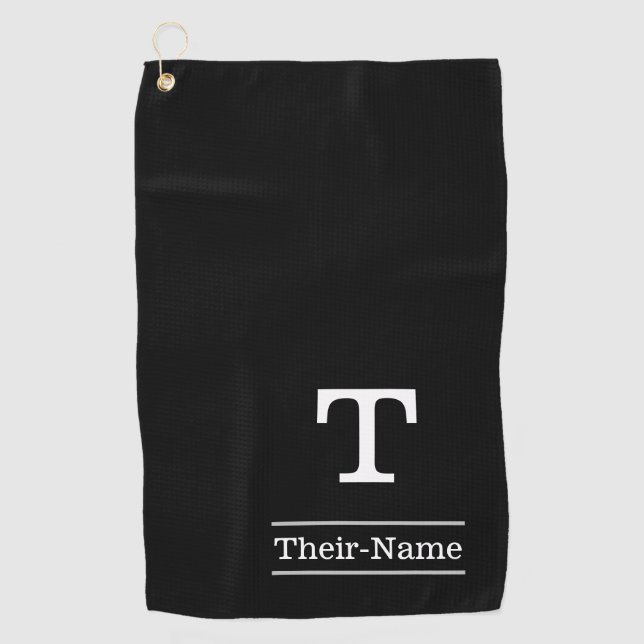 Serviette De Golf Simple Editable Name Golf Towne (Devant)