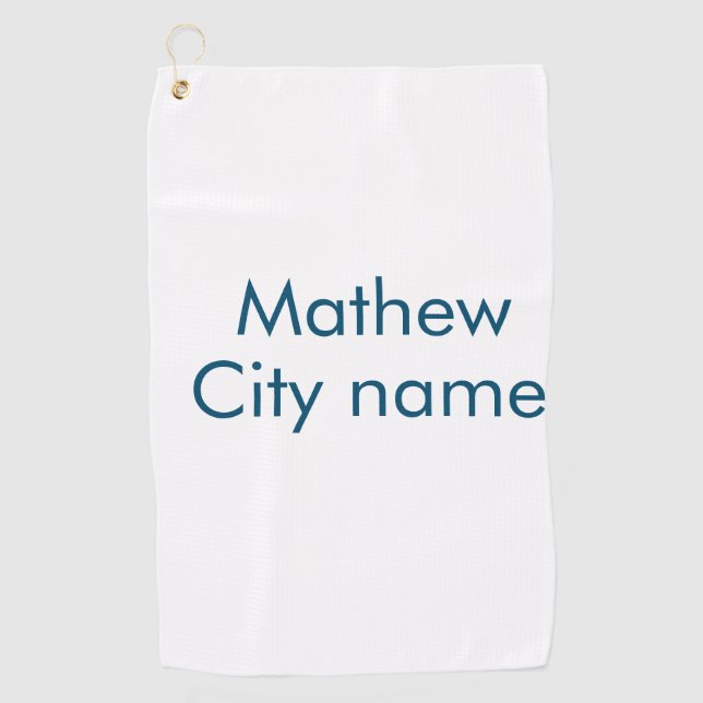 Serviette De Golf simple lettre initiale monogramme ajouter votre no (Devant)
