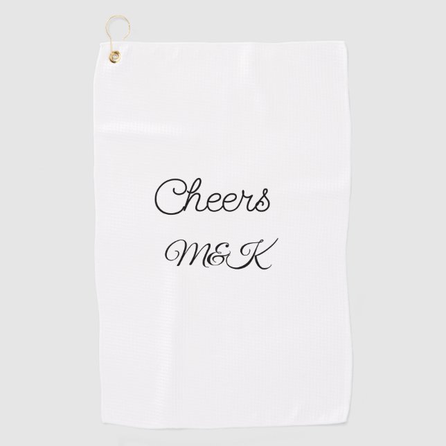 Serviette De Golf Simple minimal ajouter nom acclamations couple nom (Devant)