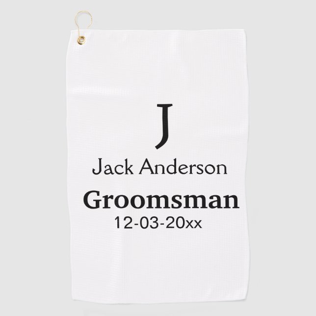 Serviette De Golf SIMPLE MINIMAL ajouter votre nom toiletteur person (Devant)