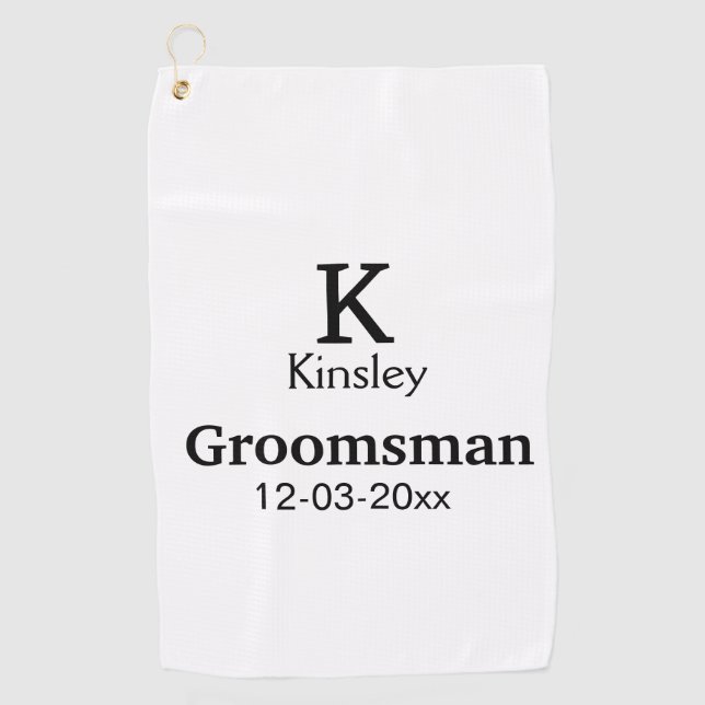 Serviette De Golf SIMPLE MINIMAL ajouter votre nom toiletteur person (Devant)