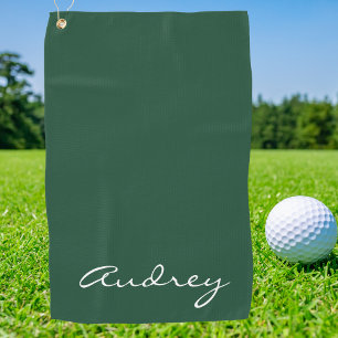Serviette De Golf Simple Moderne Minimaliste Monogrammé Élégant Vert