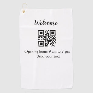 Serviette De Golf Simple ouverture de bienvenue code barre QR ajoute