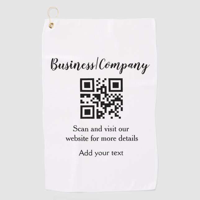 Serviette De Golf Site web simple de société commerciale code-barres (Devant)