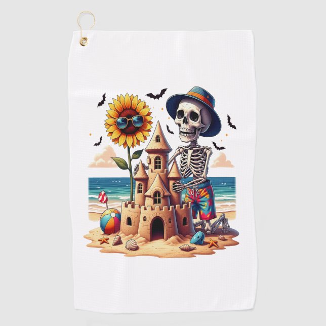 Serviette De Golf Skeleton cool à la plage (Devant)