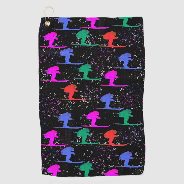 SERVIETTE DE GOLF SKIEUR D'HIVER (Devant)