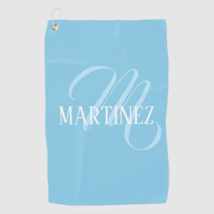 Serviette De Golf Sky Blue Elegant Nom personnalisé Club