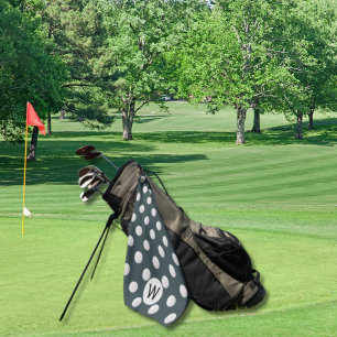 Serviette De Golf Slate Grey Golf Ball Motif Monogramme Personnalisé
