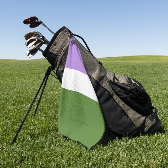 Serviette De Golf SlipperyJoe's genderqueer orteils drapeau couleurs (Vert)