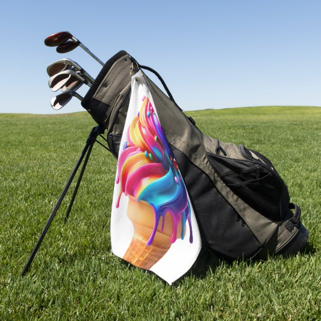 Serviette De Golf SlipperyJoe's vibrante crème glacée cone classique (Vert)