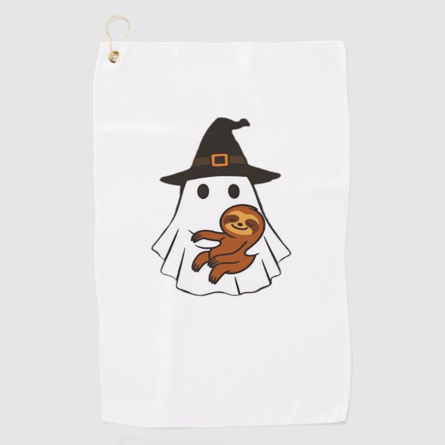 Serviette De Golf Sloth Halloween Ghost Witch Casquettes Amoureux de (Devant)