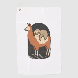 Serviette De Golf Sloth Riding Llama