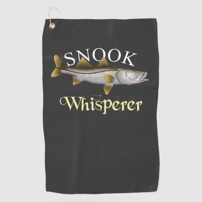 Serviette De Golf Snook Whisperer Dark Fishing Towne (Devant)