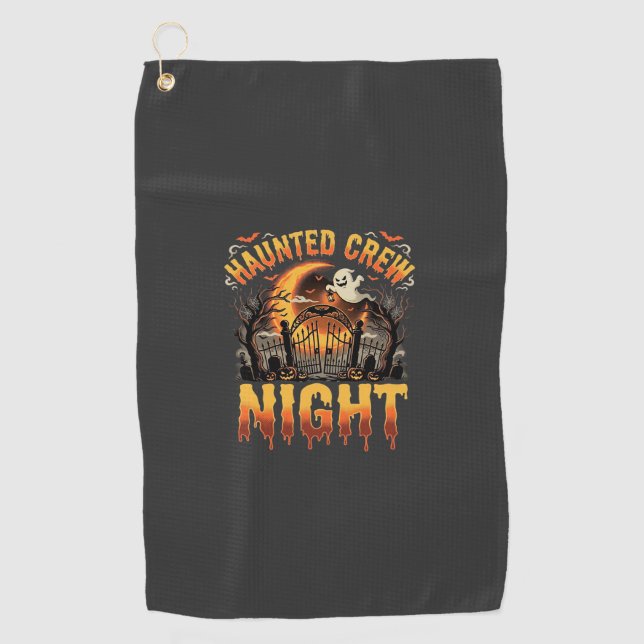 Serviette De Golf Soirée d'Halloween de l'équipe hantée (Devant)