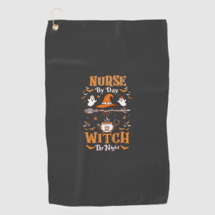 Serviette De Golf Sorcière de jour de garde de nuit Halloween Chapea