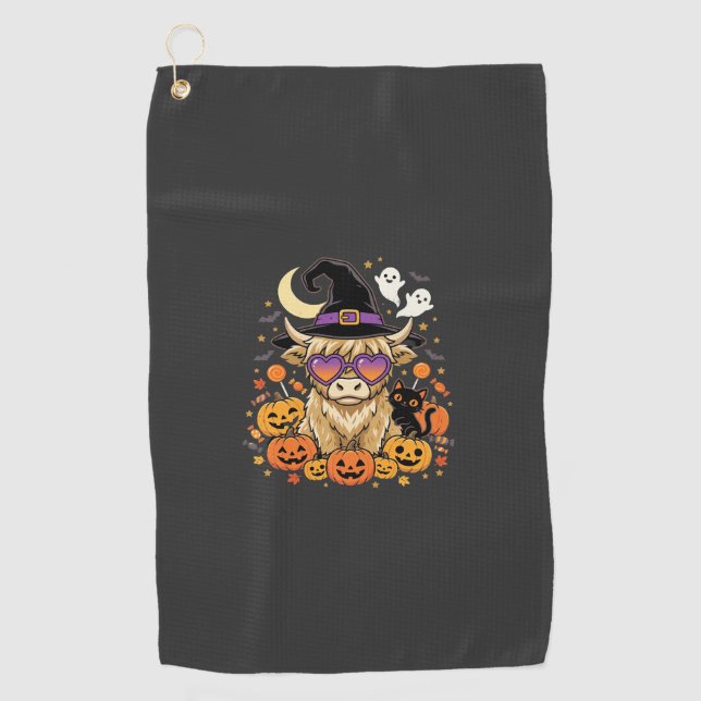 Serviette De Golf Sorcière de la fête d'Halloween de citrouille de v (Devant)