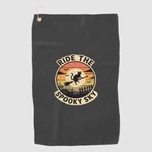 Serviette De Golf Sorcière de minuit d'Halloween Coucher de soleil