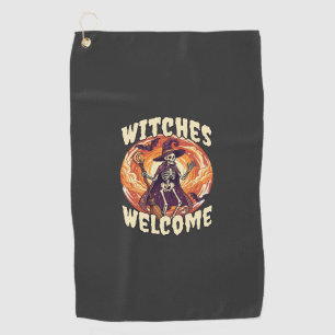 Serviette De Golf Sorcières Bienvenue Halloween Squelette Sorcière B