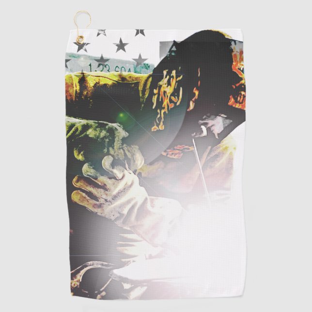 Serviette De Golf Soudeuse de drapeau américain (Devant)