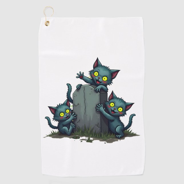Serviette De Golf Soulèvement de chatons zombies (Devant)