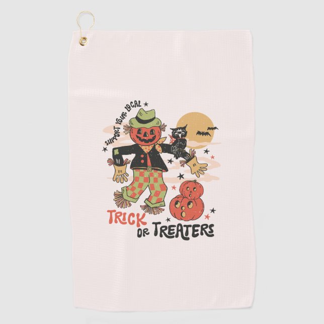 Serviette De Golf Soutenez Vos Traitements Ou Trick Locaux (Devant)