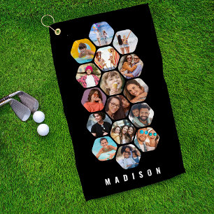 Serviette De Golf Souvenirs de golf multi-photo personnalisés