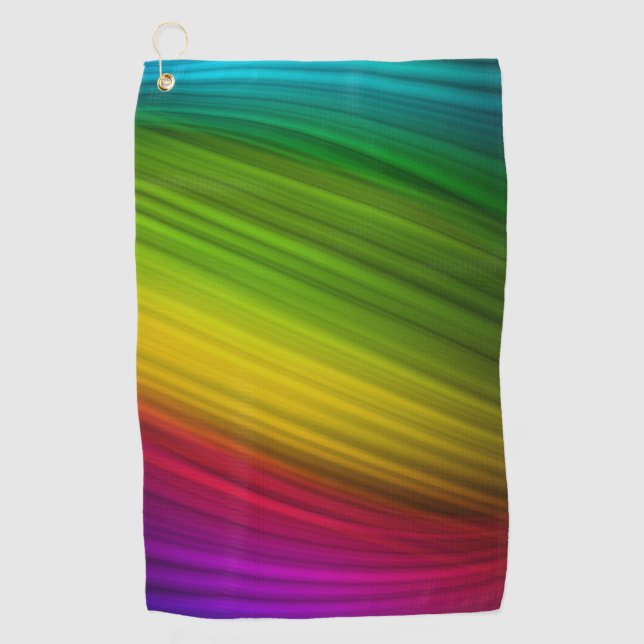 Serviette De Golf Spectre Impressionnant de Couleurs de l'Arc-en-Cie (Devant)