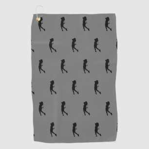 Serviette De Golf Sports Femme Noir Golfer Silhouette Golf Serviette