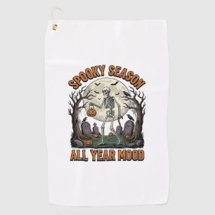 Serviette De Golf Squelette Halloween Vintage Saison Fantôme Blanc S