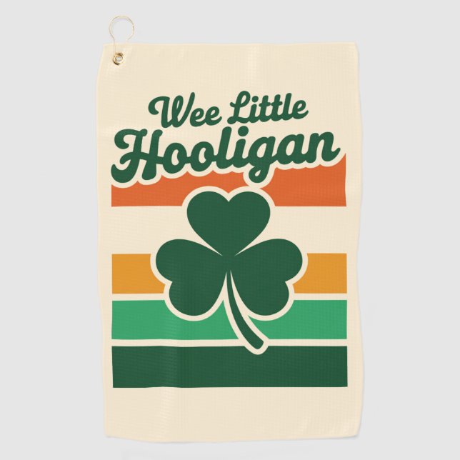 Serviette De Golf St Patricks Day Petit Petit Hooligan Drôle  (Devant)