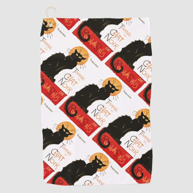 Serviette De Golf Steinlen Chat Noir Classique Art Français (Devant)