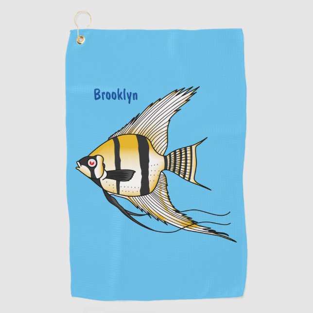 Serviette De Golf Striped angelfish cartoon (Devant)