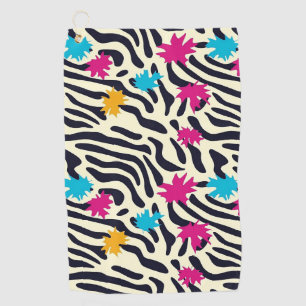 Serviette De Golf Stripes zébrées Abstraites avec pellicule de peint