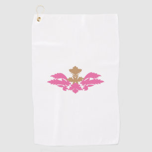 Serviette De Golf Style Décor, Rose Chaud, Laiton Antique