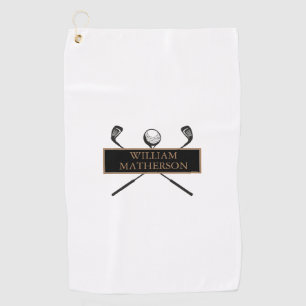Serviette De Golf Style personnalisé Gold et Black Classic