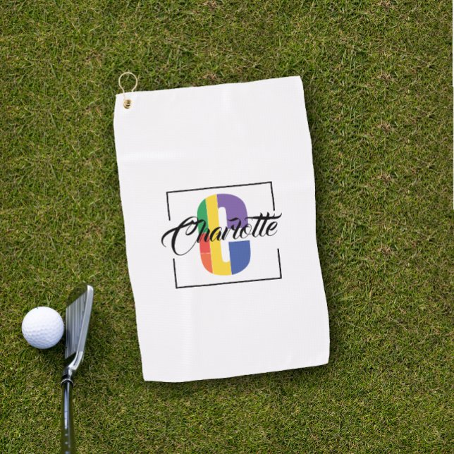 Serviette De Golf Stylish monogrammed initiale couleur lettre C blan (Créateur téléchargé)