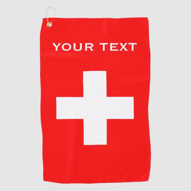 Serviette De Golf Suisse personnalisée Drapeau Suisse Europe Suisse (Devant)