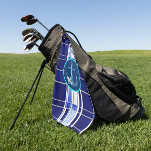 Serviette De Golf Summer Navy Blue Boat Collection de rayures modern