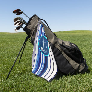 Serviette De Golf Summer Navy Blue Boat Collection de rayures tendan
