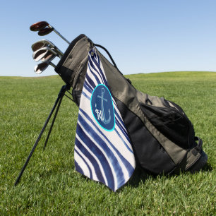 Serviette De Golf Summer Navy Blue Boat Populaire Stripes Collection