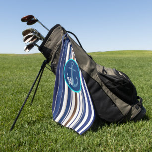 Serviette De Golf Summer Navy Blue Trendy Boat Stripes Collection
