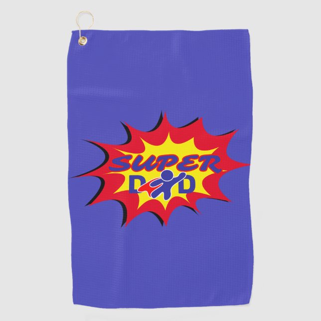 Serviette De Golf Super Hero Papa Fête des pères de livre comique (Devant)