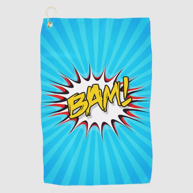 Serviette De Golf Super Héros Classic Bam ! Bulle d'action (Devant)