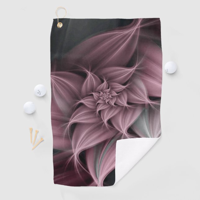 Serviette De Golf Superbe fleur rose fractale  (En situation)