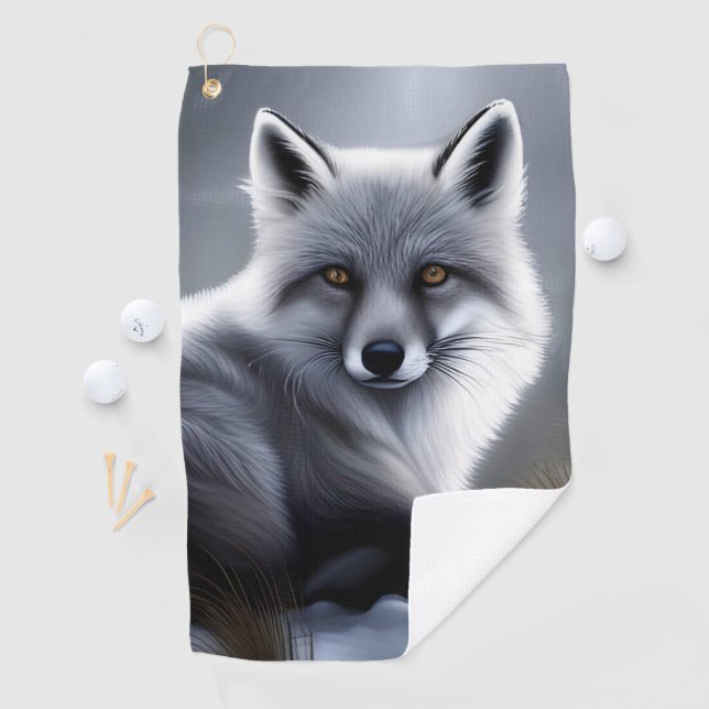 Serviette De Golf Superbe Renard Artique (En situation)