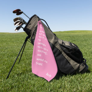 Serviette de golf sur mesure Hot Pink Funny Friend