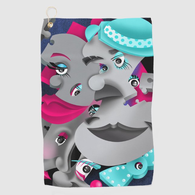 Serviette De Golf Surreal Puzzle fait face à Golf Towne (Devant)