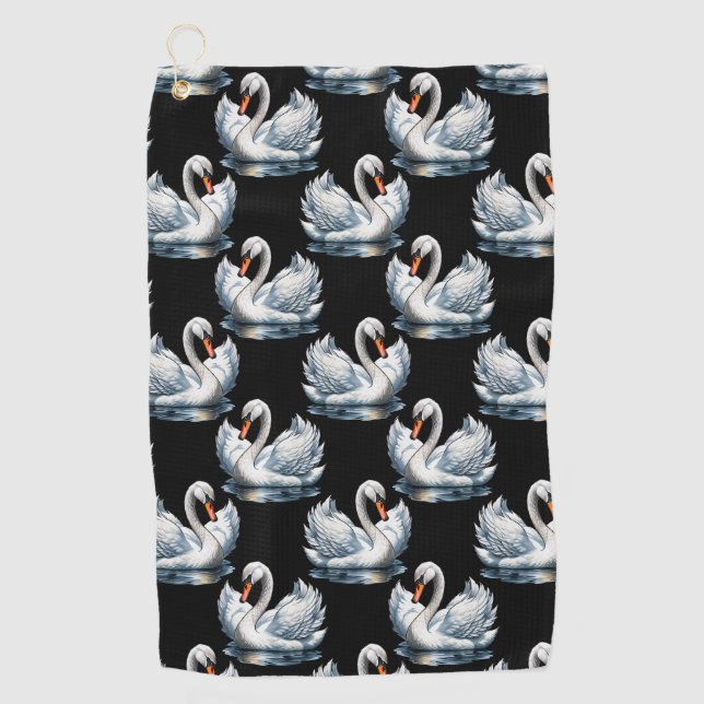 Serviette De Golf Swan Birds Design Motif (Devant)
