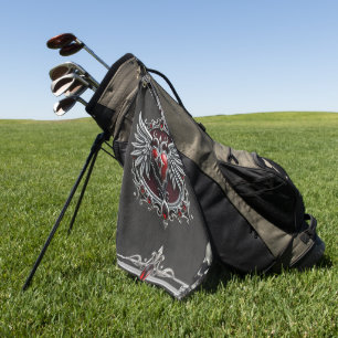 Serviette De Golf Symbiose gothique, poitrine et crâne élégants