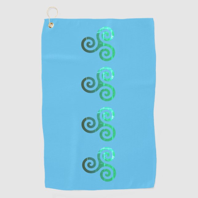 Serviette De Golf Symbole celtique antique Emerald Triskele (Devant)